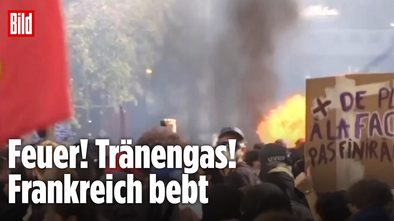 ESKALATION IN FRANKREICH: Feuer in Lyon, Schulblockaden und 40.000 Demonstranten