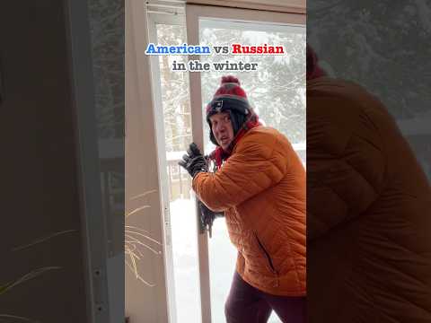 American vs Russian in the Winter #crazyrussiandad #usavsrussia #usa #russia #russian #winter #snow