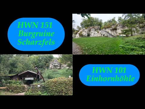 Einhornhöhle HWN 101,Burgruine Scharzfels HWN 151