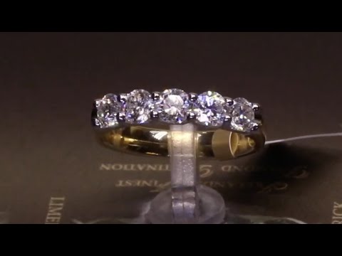 #98529 | T1.25ct | Five Stone Round Brilliant Diamond Ring | Set in 18ct Yellow Gold