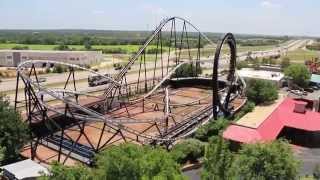 preview picture of video 'Silver Bullet looping roller coaster at Frontier City'