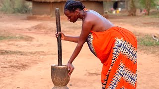 African Village Life of a Single Mother #cooking Lunch for the family #food