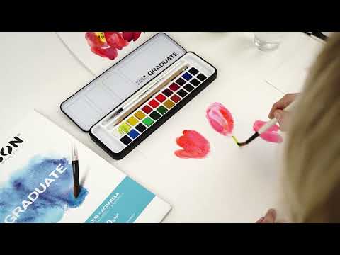 The vibrancy of the colours in the Graduate Watercolour 24 Half Pan Set!