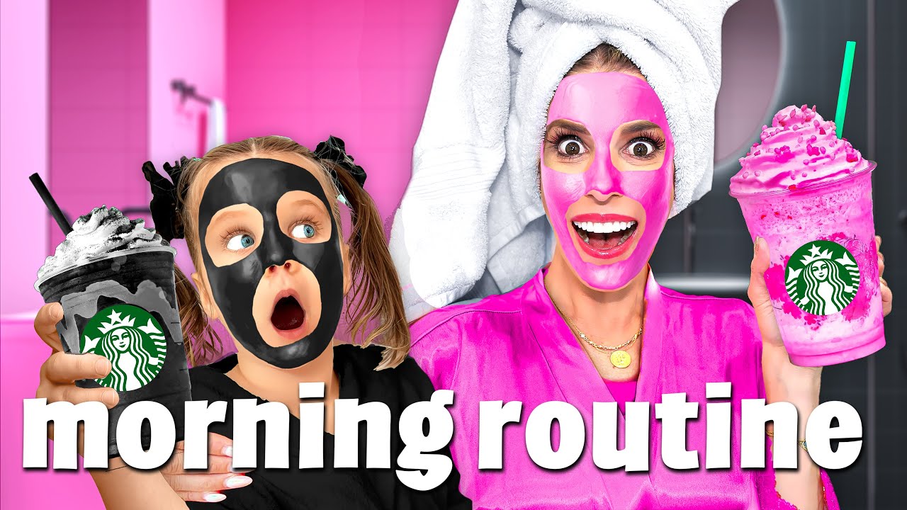 Black Vs Pink Morning Routine with Daughter
