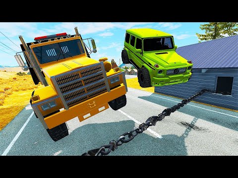 Cars VS Chain #2   Speed Trap Car Crash / BeamNG Drive
