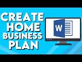 How To Create Home Business Plan On Microsoft Word