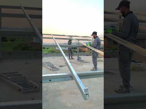 G.I 12 gauge structure install in E_17#solar #pakistan #hybrid