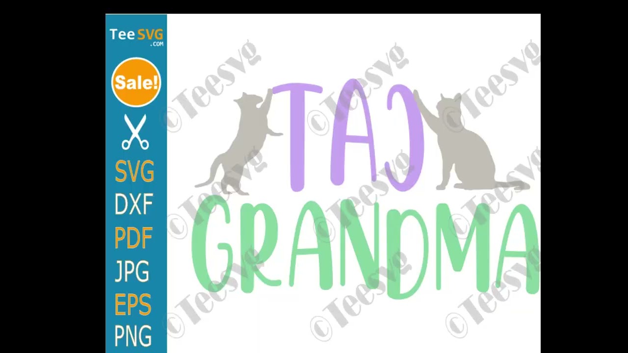 Cat Grandma CLIPART SVG PNG Shirt Design | Kitten Grandmother Cricut Vector Graphic | Cute Kitty
