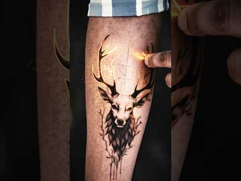 This Deer Tattoo is MAJESTIC 🦌🔥 | Realistic Stag Forearm Tattoo | Kamz Inkzone #shorts #tattoo