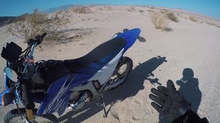 BROKE DOWN IN THE DESERT! ALONE ON A MOTORCYCLE- OCOTILLO WELLS CALIFORNIA
