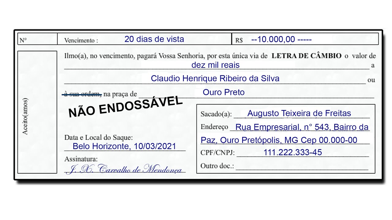 Endosso e cláusula à ordem na Letra de Câmbio | Sobre a Aula