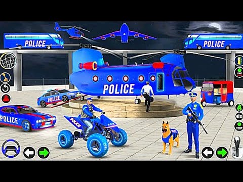 Police Quad Bike and SUV Transporter Simulator #3 - Truck and Plane Flight- Android Gameplay