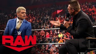 The Miz welcomes Cody Rhodes to “Miz TV” prior to their matchup: Raw, April 11, 2022