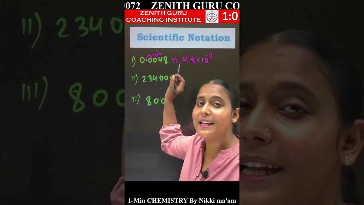 Scientific Notation 1 Min Chemistry  019 l Class 11 I Scientific Notation l BY Nikki Ma'am