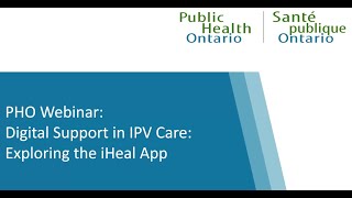 PHO Webinar: Digital Support in IPV Care: Exploring the iHeal App