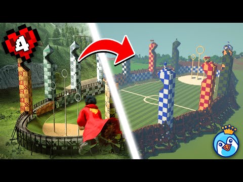 Moguin - I Recreated The Quidditch Pitch From Harry Potter In Hardcore Minecraft!