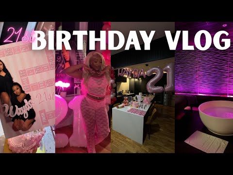 MY 21ST BIRTHDAY PARTY VLOG 🎀 | girls night , slumber party, gift haul,  new hair, spa day + more