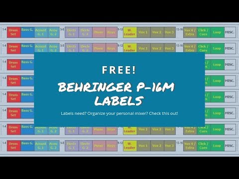 Free Behringer P-16M Labels - X32, M32, XR18