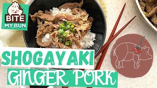 Traditional 20min Shogayaki ginger pork rice bowl (donburi) recipe