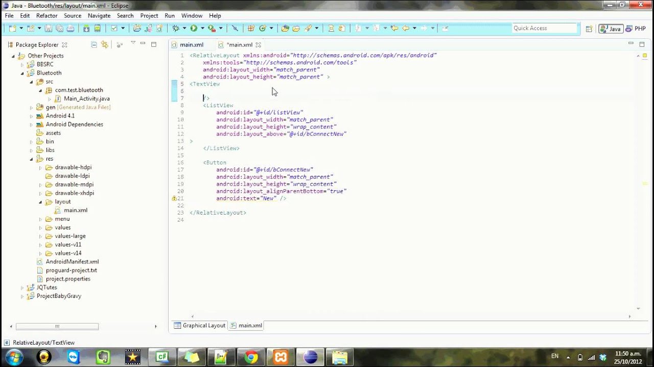 Android development Tutorial Bluetooth - 1