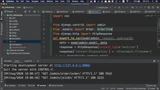 [오지랖 파이썬 웹 프로그래밍] 6장 Onlineshop 51 - export_to_csv 함수 만들기 - custom action in django admin page