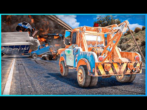 *CRAZY* Cars Tow Mater Crashes Ep.11 – GTA 5