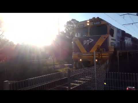 diesel locomotive , Gippsland bound , Melbourne, Victoria, Australia , 25/12/2022, Christmas night .