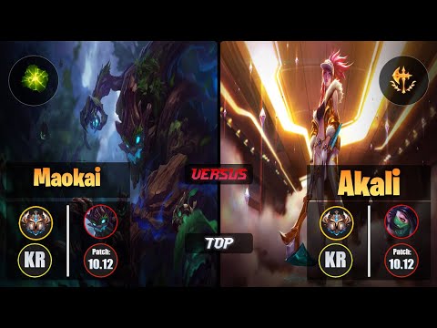 Challenger MAOKAI [Aftershock] (Top) VS  AKALI - Challenger KR Patch 10.12