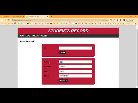 Student Record Management Systems in PHP Application Projects