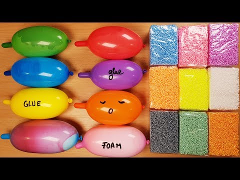 Making Slime with Funny Balloons And Foam Bricks #satisfying #oddlysatisfying