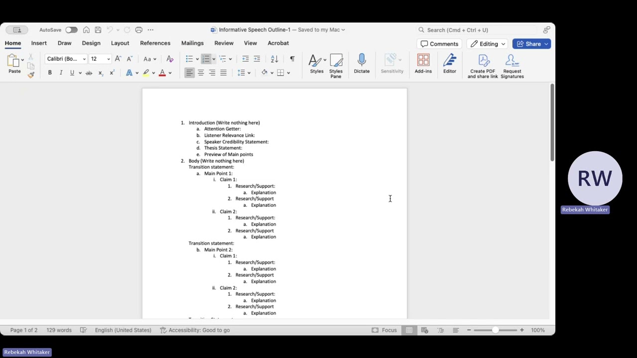 How to Outline Informative Speech