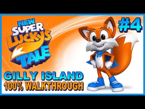 New Super Lucky's Tale #4 Gilly Island 100% Walkthrough Gameplay - Letters, Pages and Coins