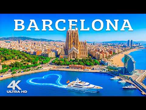 Barcelona 4K Drone Footage 🇪🇸 Urban Beaches, Historic Port & Mediterranean Coastline