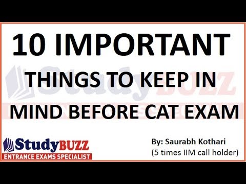 10 important things to keep in mind before CAT exam