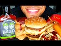 ASMR GOONZQUAD DANG SAUCE REVIEW TASTE TEST ON CHICKEN NUGGETS CORN DOG BIG MAC MCDONALD S FRIES