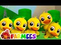 Five Little Ducks Childrens Song For Kids Nursery Rhyme For Baby By Farmees