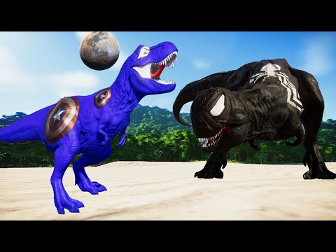 Jurassic world evolution 2 - venom vs captain America T - REX, Spinosaurus