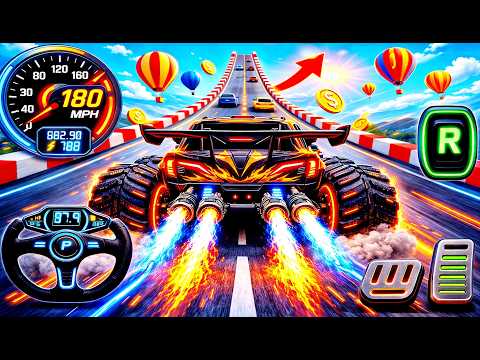 Epic GT Car Stunts, Mega Ramps Monster Truck high-speed racing action! #MegaRamp #3DGames #CarRacing