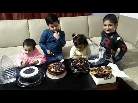 Kids cutting 3 chocolate cakes, yummy 🤤 video #haziq #toyreview #kidsvideo  #cake #cakeideas