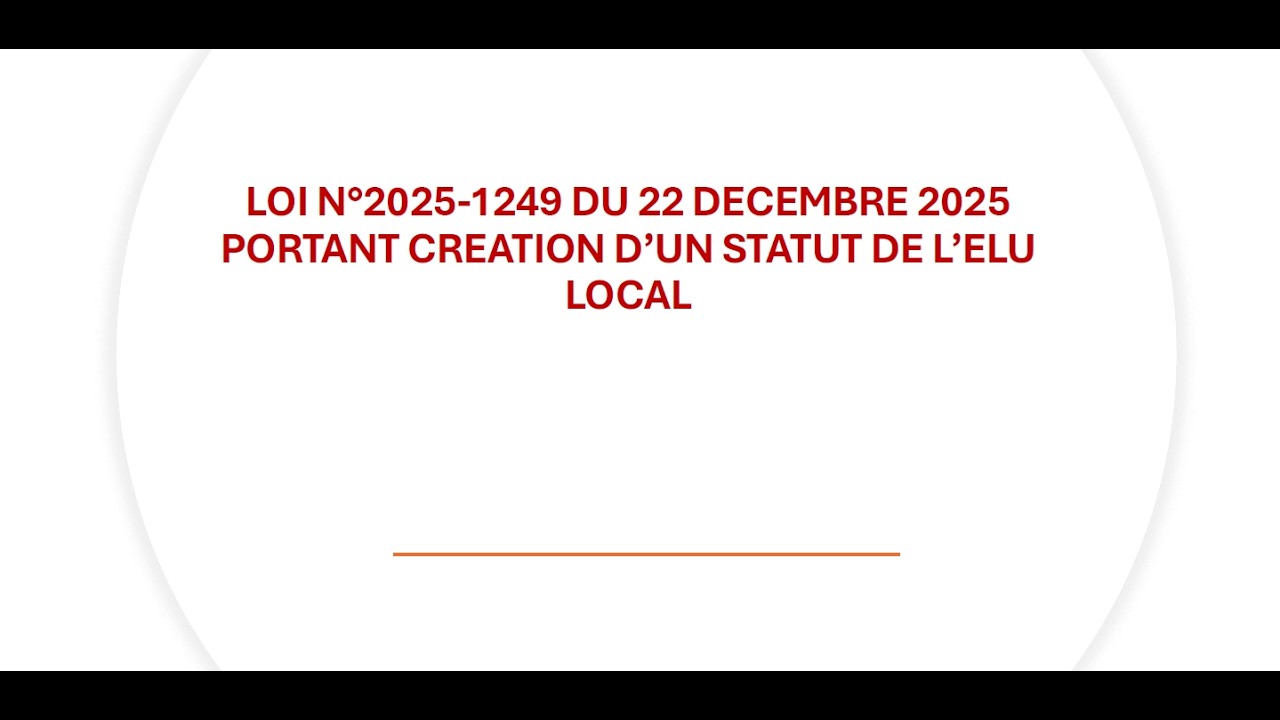 Réunion d'actu mars 2026 - Le statut d'élu local