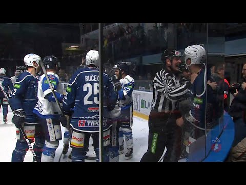 Hromadná šarvátka pred koncom 5.zápasu Nitra-Poprad