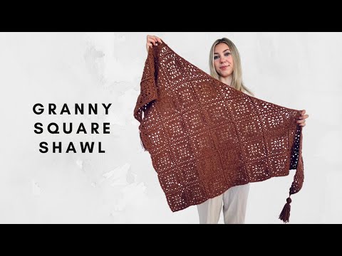 GRANNY SQUARE SHAWL - FREE CROCHET PATTERN