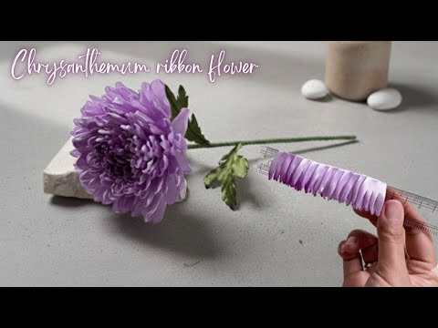 Amazing trick 🤯 DIY Chrysanthemum flower from ribbon | Chrysanthemum flower tutorial easily