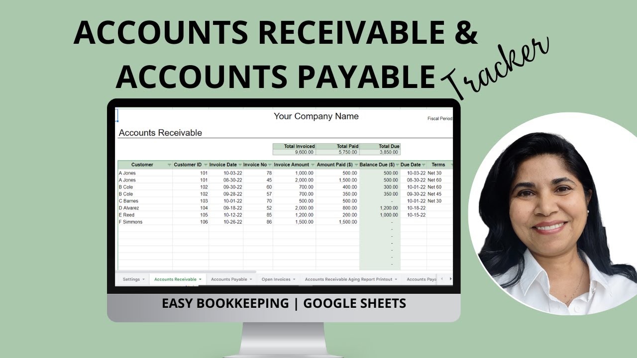 Accounts Receivable Accounts Payable Tracking Spreadsheet with Open Invoices and Aging Reports