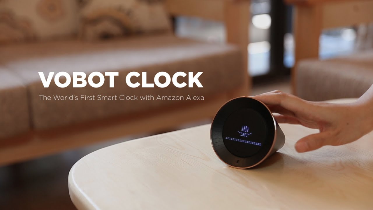 Vobot Smart Clock + Amazon Alexa (Black) video thumbnail