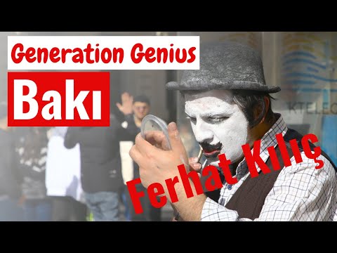 Ferhat Kılıç - Bakıda pantomima performansı. Canlı yayım