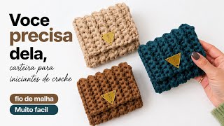 Você PRECISA dela Carteira de Crochê para Iniciantes - Carteira Duna