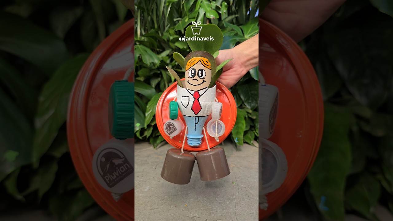 #diy ♻️ VASO BONEQUINHO feito com GARRAFA PET! #artesanato #façavocêmesmo #reciclagem