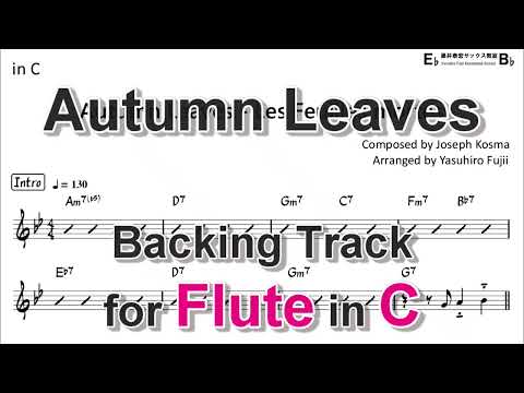 Autumn Leaves (Les Feuilles mortes) - Backing Track with Sheet Music for Flute in C