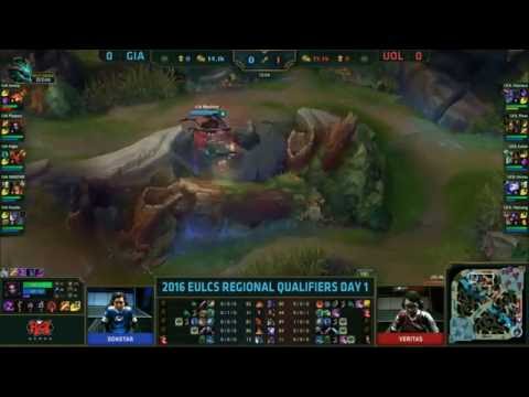League Of Legends — UOL vs GIA - EU LCS 2016 Regionals Full Game